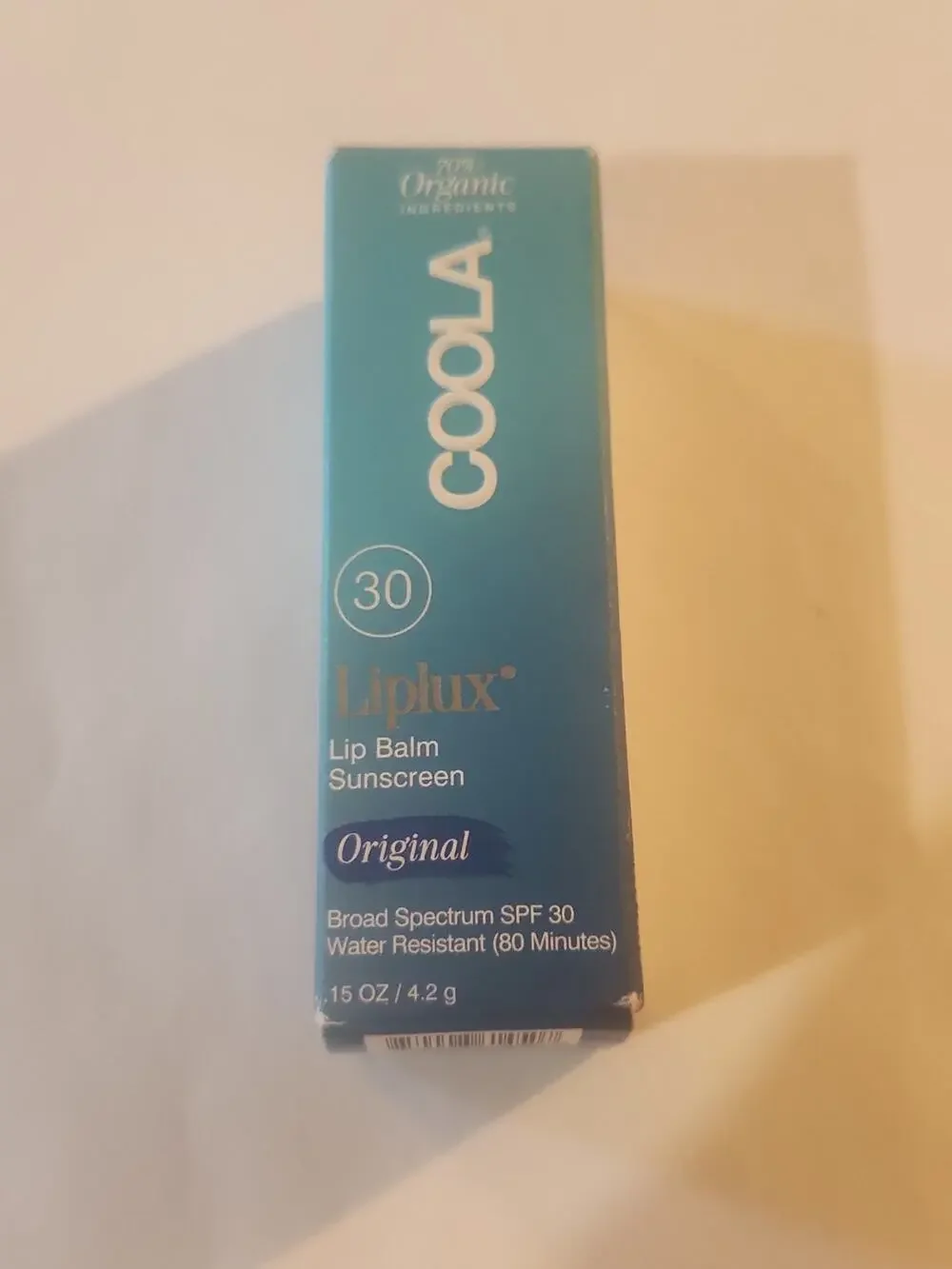 COOLA Organic Liplux Lip Balm and Sunscreen Original SPF 30, 0.15 oz.